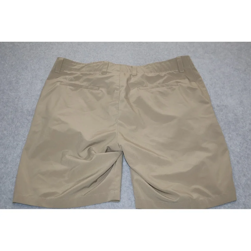 Callaway Golf Shorts Mens 38 Tan Performance Stretch Flat Embroidered 10